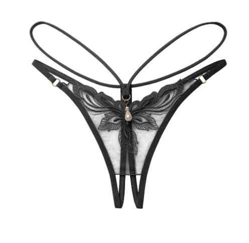 Еротичні трусики з розрізом та бусинкою - розмір універсальний (на резинці), в талії до 85см Київ