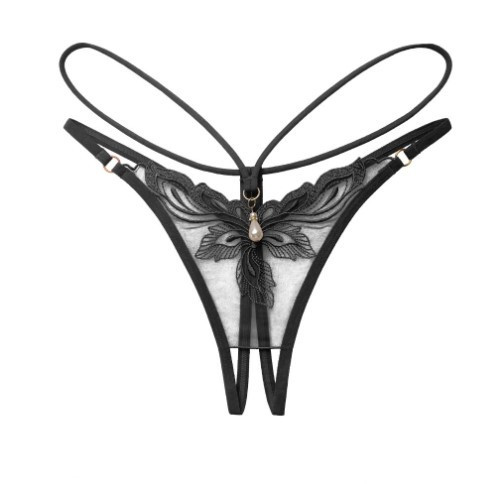 Еротичні трусики з розрізом та бусинкою - розмір універсальний (на резинці), в талії до 85см Київ - фото 2