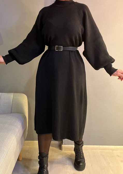 Платье женское My fashion 2024119 свитер пышный рукав реглан длинное без пояса one size черное, черный, one size Киев - изображение 13