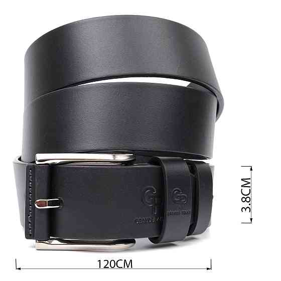 Якісний ремінь під джинси з натуральної шкіри GRANDE PELLE 11685 Чорний Київ