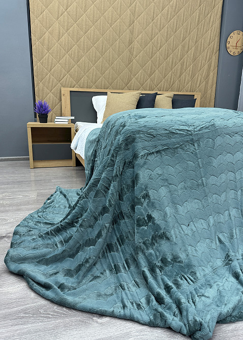 Плед-покривало 200х230 см (+-5см) Лазурний (87-246) Київ - фото 8