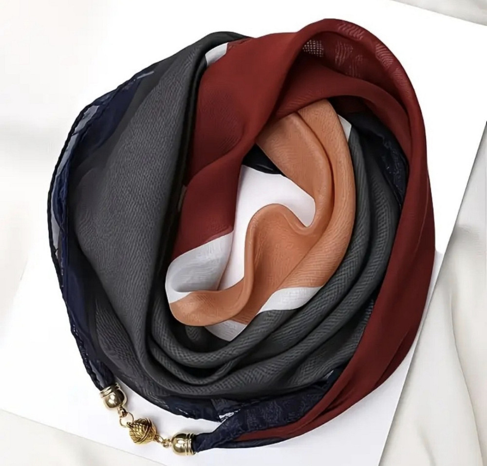 Шарф жіночий з магнітною застібкою Бордовий Сміла - фото 1