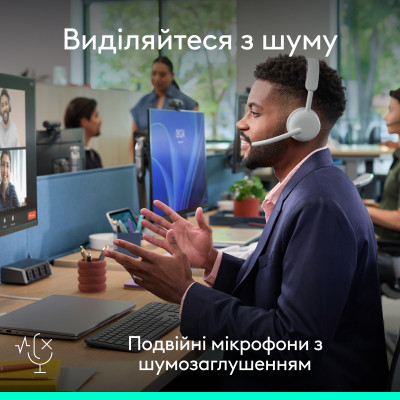 Наушники Logitech Zone Wireless 2 ES for Business Off-White (981-001520) Вінниця - фото 4