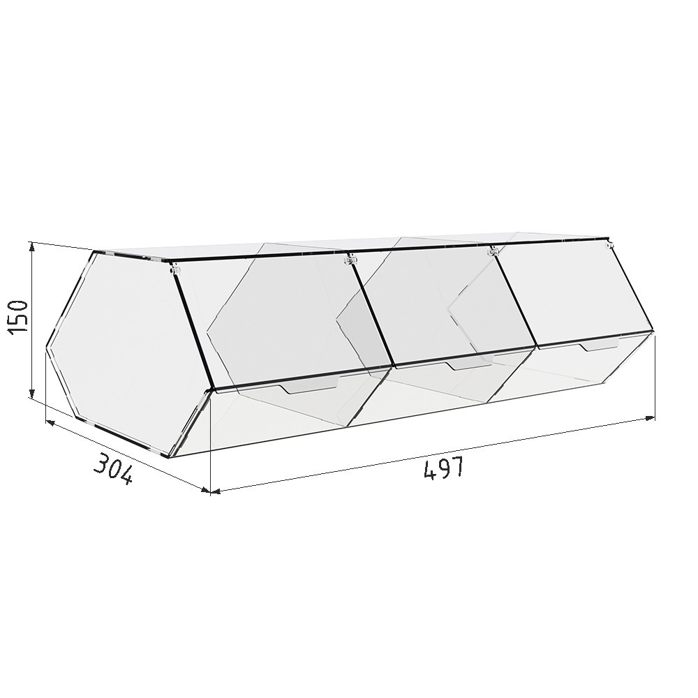 Диспенсер  EKOSTAR  для мармеладів, снеків, горіхів 3 комірки Київ - фото 4