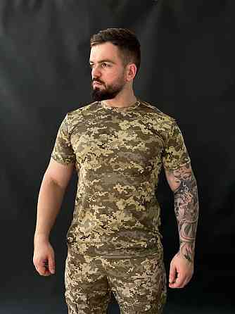 Тактическая футболка летняя пиксель, военная футболка для ЗСУ, штурмовая боевая футболка Coolmax Львов