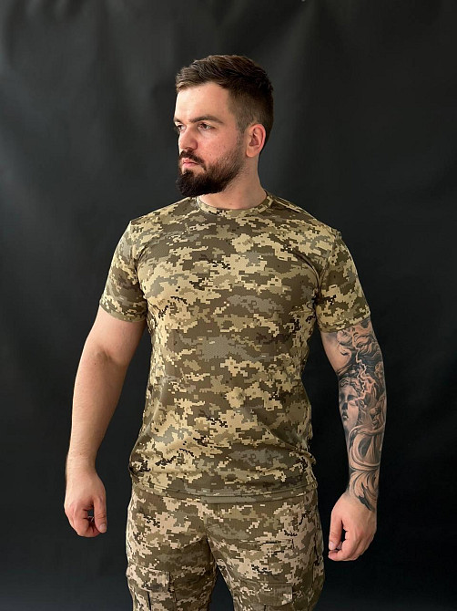 Тактическая футболка летняя пиксель, военная футболка для ЗСУ, штурмовая боевая футболка Coolmax Львов - изображение 5