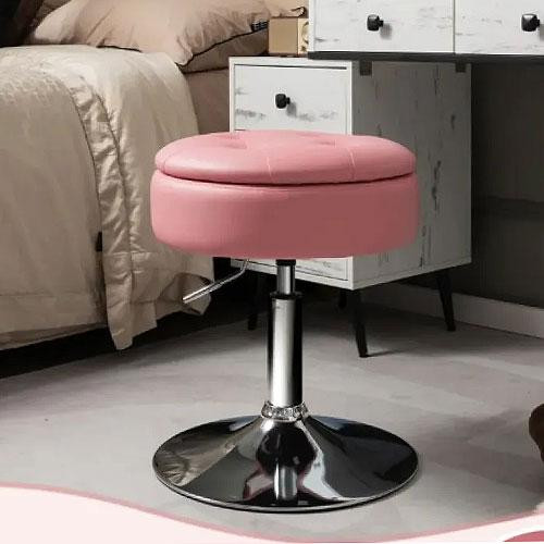 Кресло табурет вращающееся с местом для хранения розовое для спальни и гостиной Киев - изображение 1