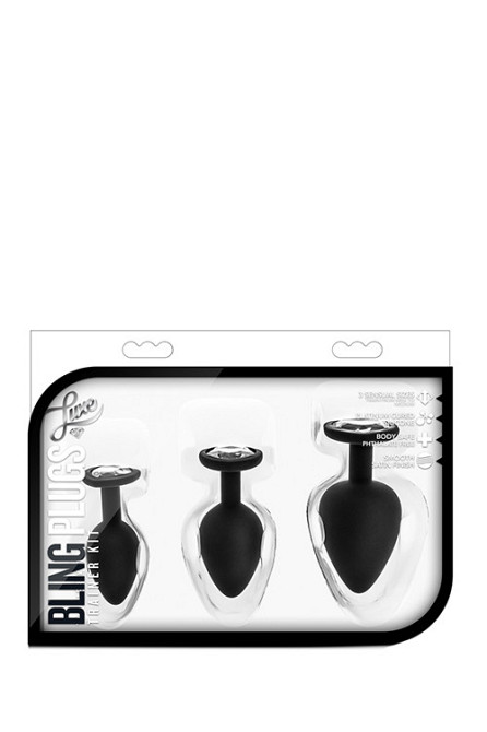 Набор анальных пробок LUXE BLING PLUGS TRAINING KIT WHITE GEMS Sex Aura Киев - изображение 2