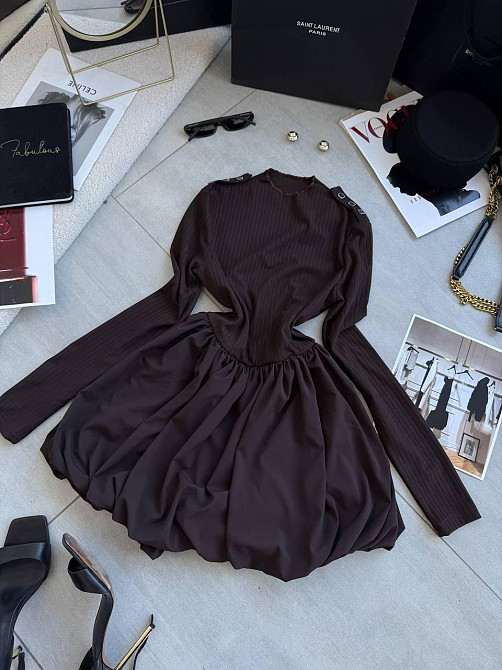 Женское базовое платье с пышной юбочкой рубчик+софт Одесса - изображение 3