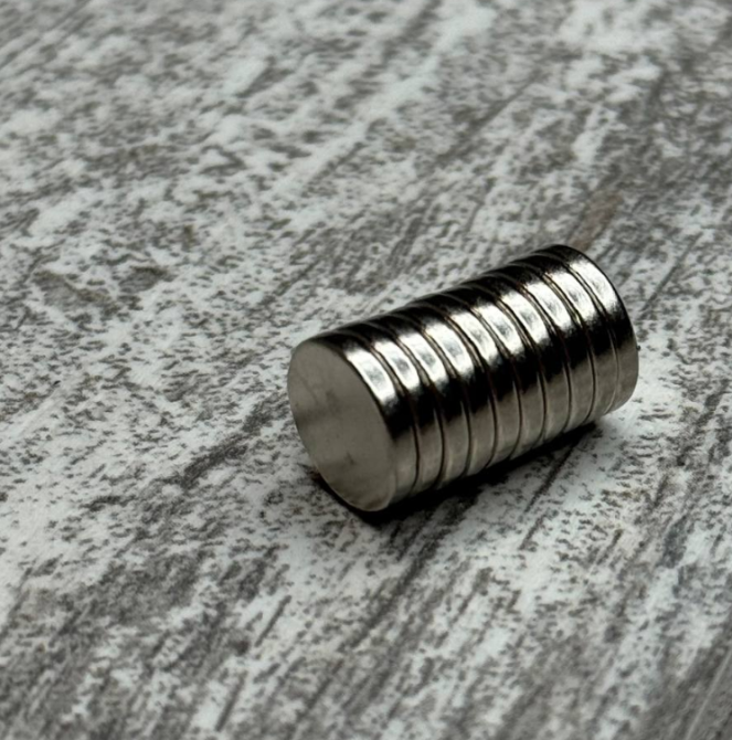 Неодимові магніти 10x2мм N35 набір із 10 шт. для майстерні, електроніки та побуту Київ - фото 3