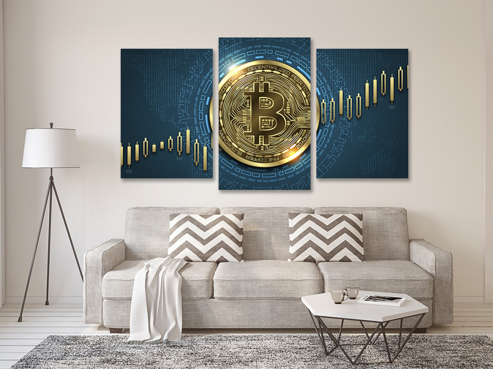Модульная картина в гостиную / спальню Біткоін   Art-702_3 Киев - изображение 2