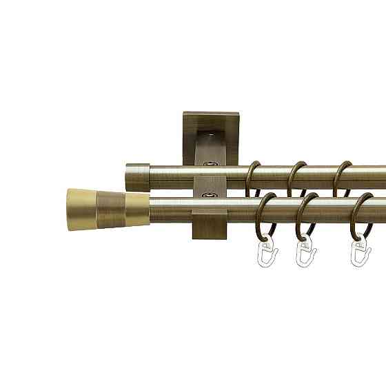 Карниз Orvit Валео металевий дворядний техно гладка труба кільце металеве Антик 19\19 мм 160 см (00-00026894) Львів