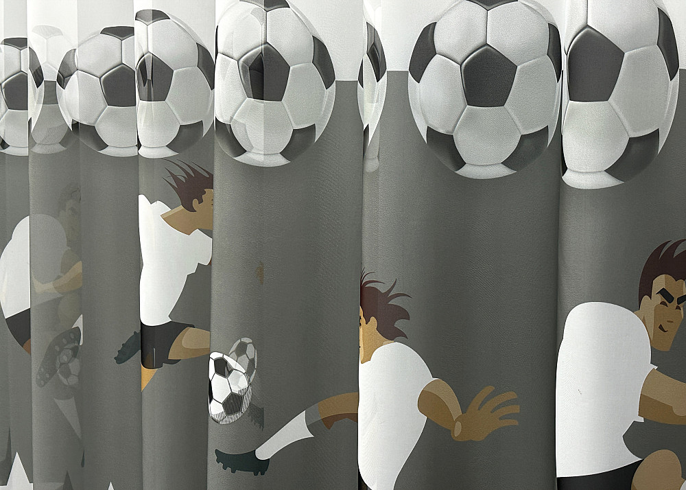 Тюль VR-Textil 1823т Шифон с принтом Молочный с серым 300х270 см (42-0799) Киев - изображение 5