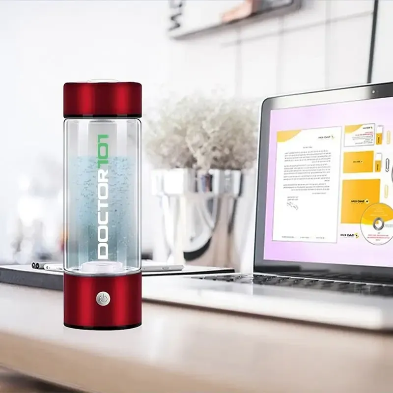 Генератор водородной воды Tana. Водородная бутылка с зарядкой от USB, на 450 мл красный металлик Днепр - изображение 4