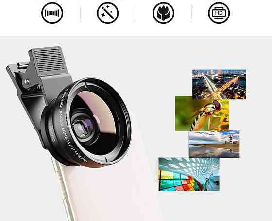 Ширококутний макрооб'єктив 12.5x для телефону Apexel APL-0.45WM Київ