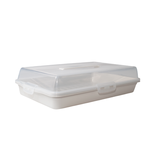 Тортівниця прямокутна какао/прозорий Алеана Житомир