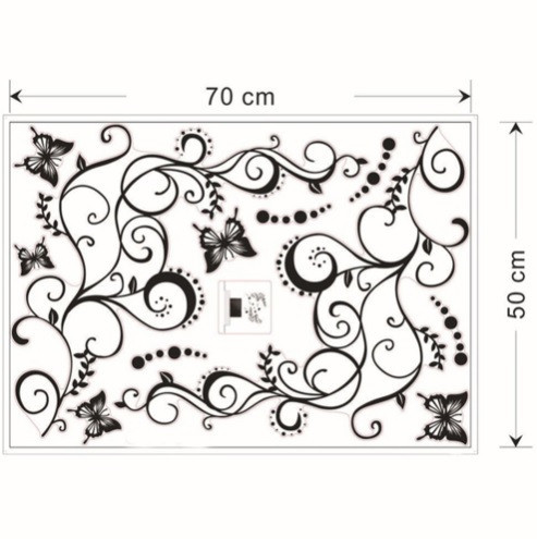 Вінілові наклейки на стіну меблі 70 на 50 см чорний Київ - фото 3