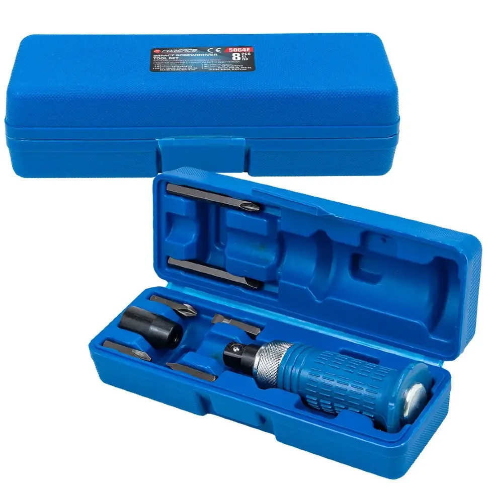 Отвертка ударная с набором бит, адаптером и защитной ручкой 8пр. 1/2'' FORSAGE F-5064E Одесса - изображение 2