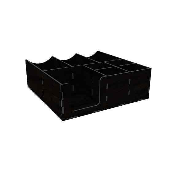 Органайзер EKOSTAR деревянный чёрный с отверстиями для крышек 30*30 Киев