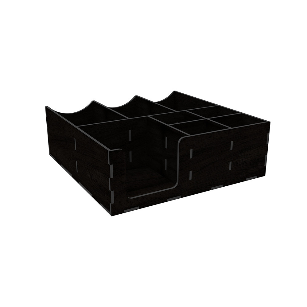 Органайзер EKOSTAR деревянный чёрный с отверстиями для крышек 30*30 Киев - изображение 2