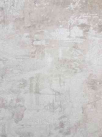 Шпалери вінілові на флізеліні Grandeco Anastasia метрові під штукатурку під бетон бежево-сірий перламутр Київ