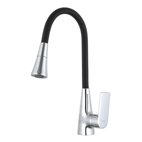 Змішувач для кухні Frap F4471 з гнучким виливом чорний Київ