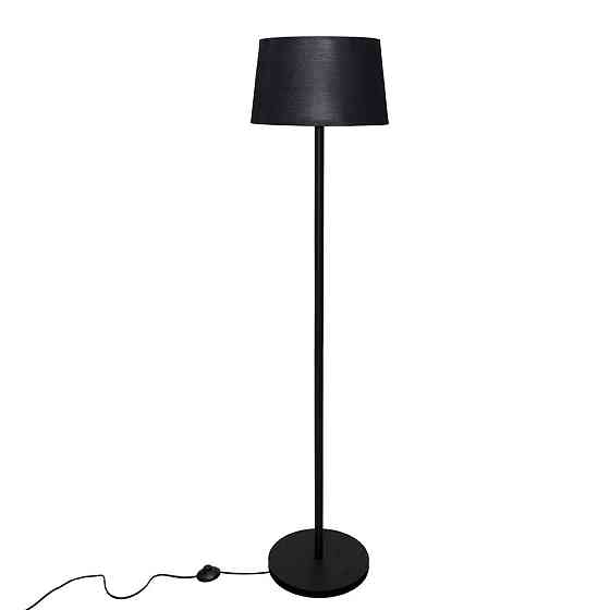 Торшер MSK Electric з чорним плафоном із тканини під лампу Е27 з чорною основою NL 3621 BK+BK Одеса