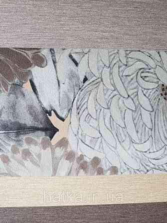 Шпалери вінілові Decoprint Breeze квіти хризантеми великі сірі білі чорні коричневі акварель 0.53х10 м Київ