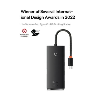 Концентратор Baseus USB-C to 4xUSB 3.0 1.0m black (WKQX030401) Вінниця - фото 3