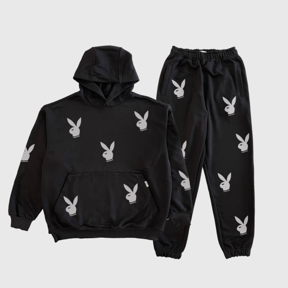 Спортивний костюм з рефлективним принтом PLAYBOY | худі + джогери XXL, Хакі Чернівці