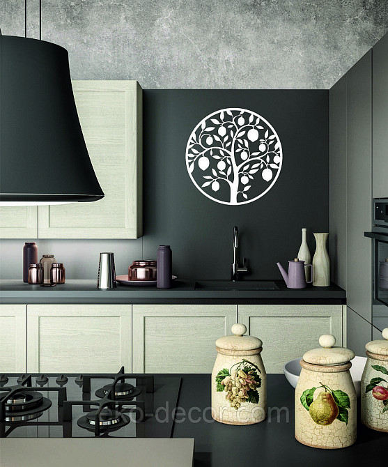 Декоративное настенное 3D Панно «Дерево в кругу» Декор на стену с объемом 90*90 см, Белый Киев - изображение 2