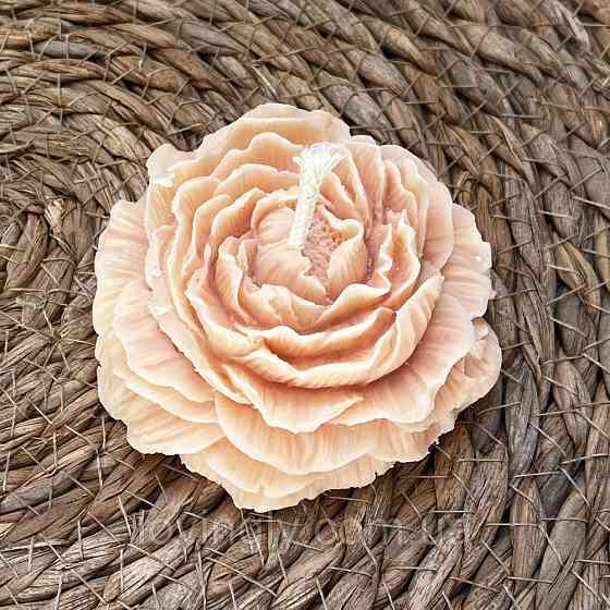 Свічка у формі троянди 8 см Колір Персик - натуральний віск, ручна робота, приємний аромат, стильна коробка Ірпінь