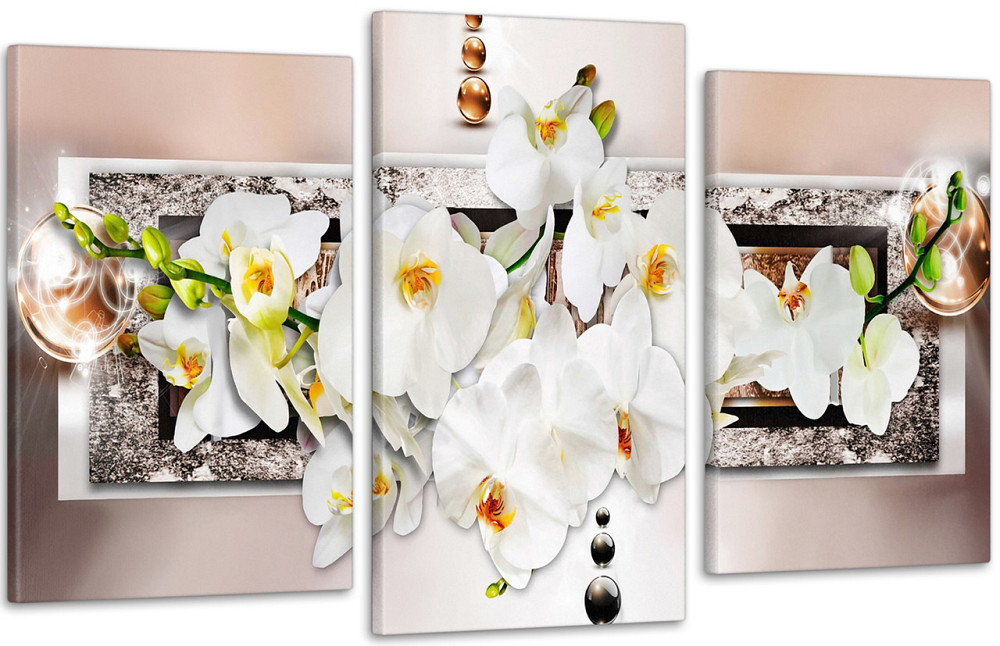 Модульная картина Цветы Абстракция Art-220_3 70x130 см Киев - изображение 1