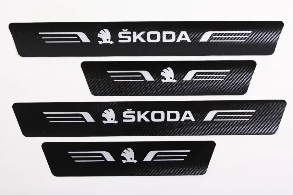 Наклейка на пороги Skoda чорний карбон Автограф (4 шт.) Вінниця - фото 1
