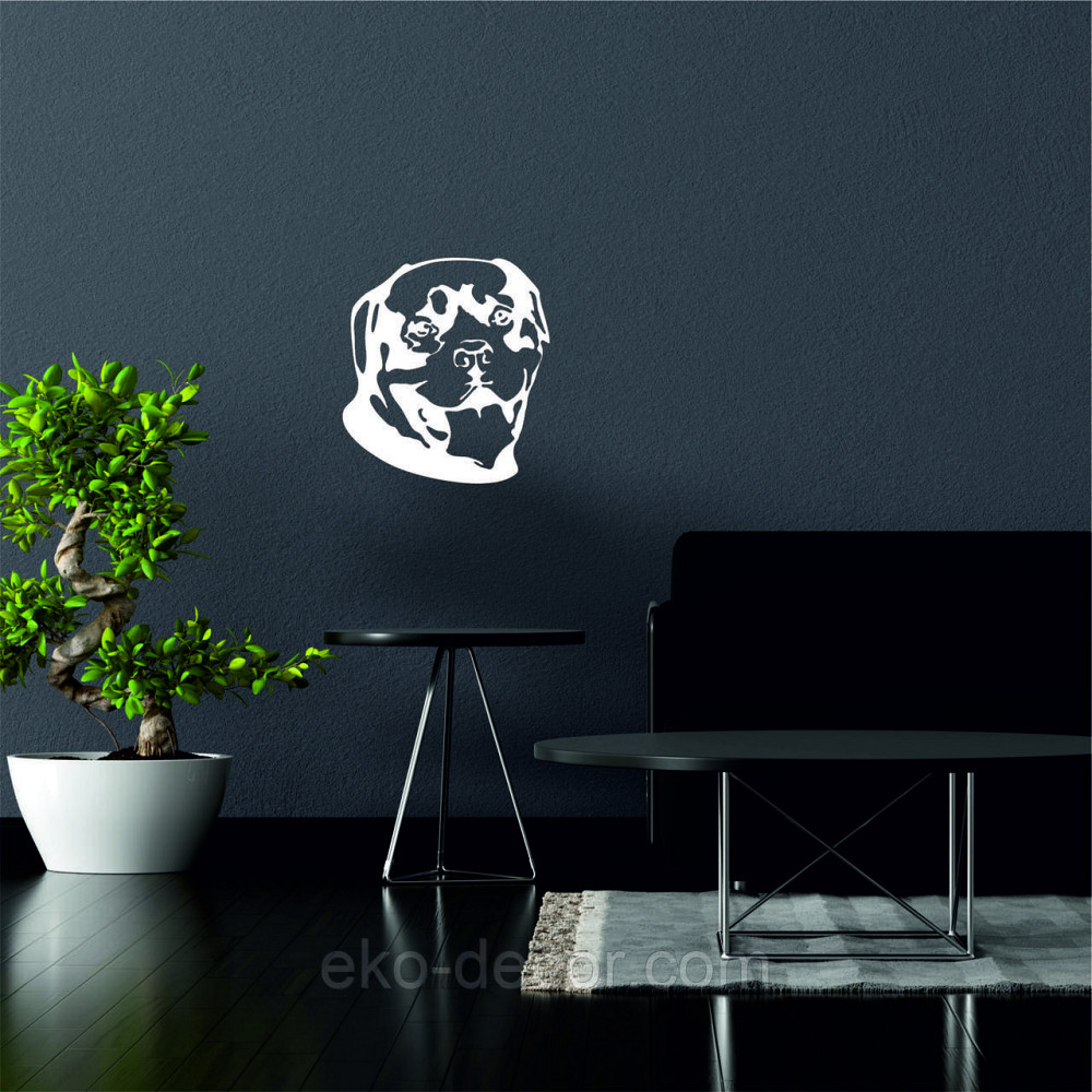 Декоративное настенное Панно «Ротвелер», Декор на стену 90*90 см, Белый Киев - изображение 3