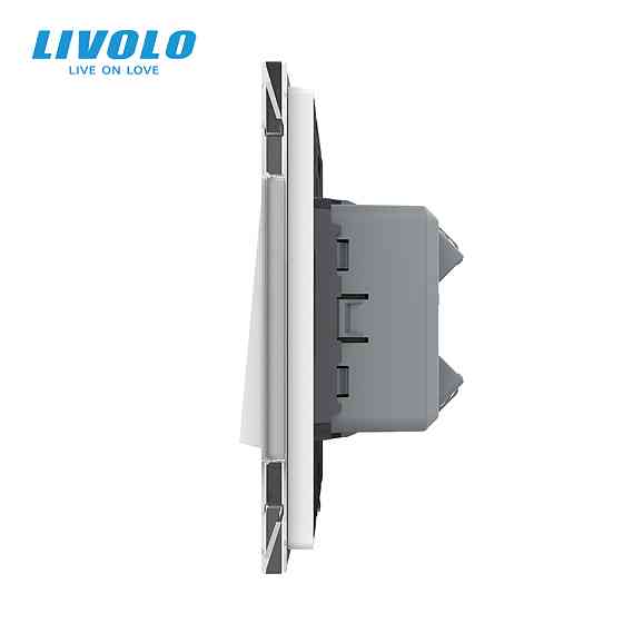 LIVOLO Одноклавішний перехресний вимикач Livolo білий скло (VL-C7FCMM10A-2WP) Коломия