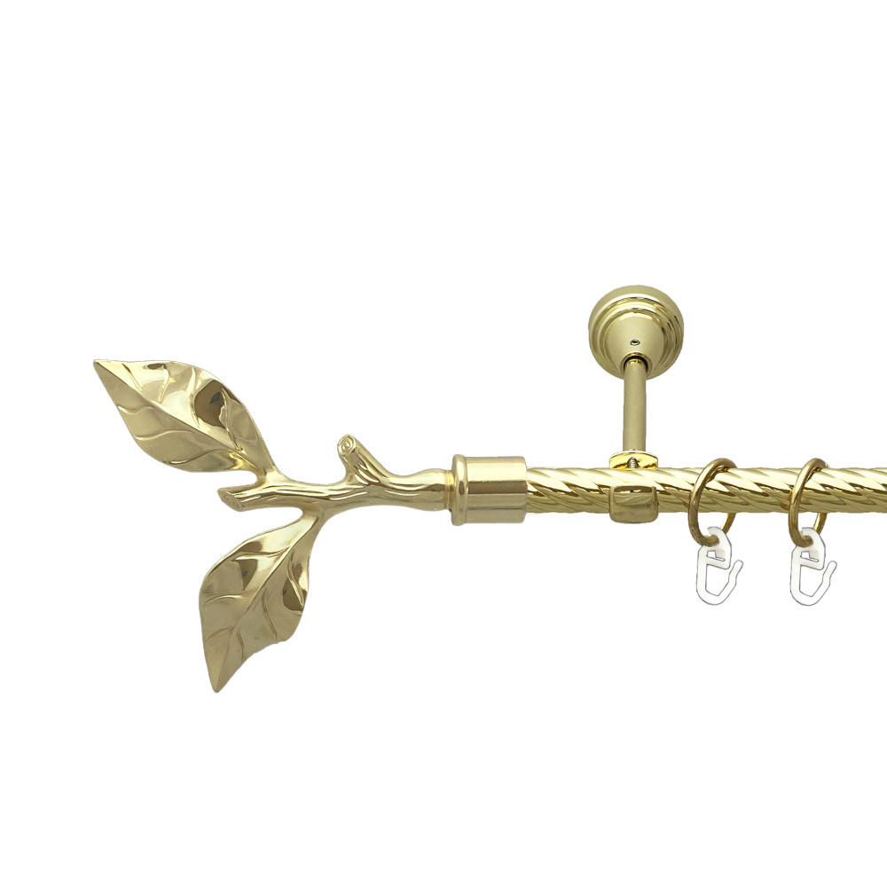 Карниз Orvit Листок Троянди металевий однорядний відкритий скручена труба кільце металеве Золото 16 мм 240 см Львов - изображение 1