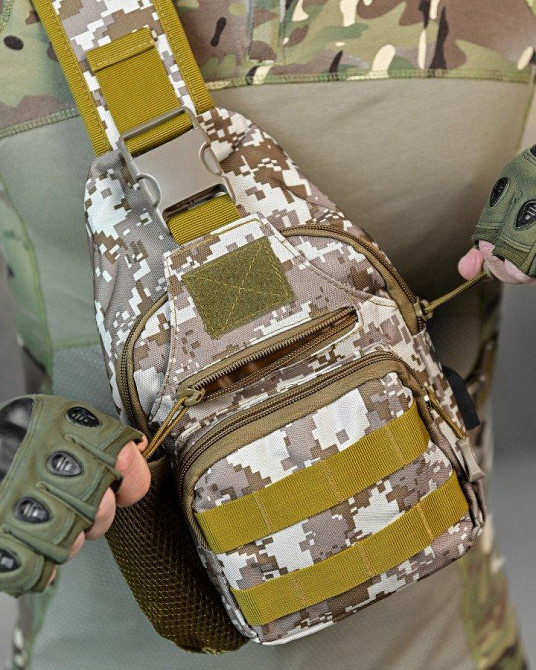 Армейська нагрудна сумка-рюкзак з USB-портом захисник Sahara ДЛ7537 Одеса - фото 3
