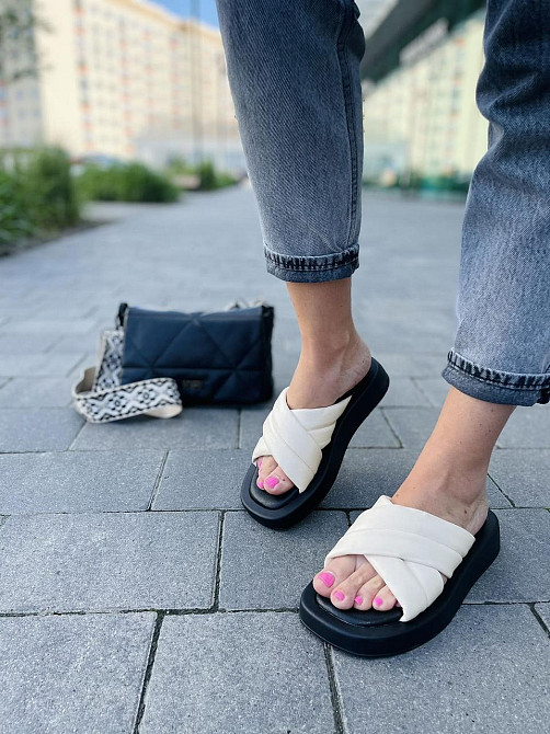 teona Шльопанці жіночі TEONA 265 бежеві (літо, шкіра натуральна) (5248) Коломия - фото 1