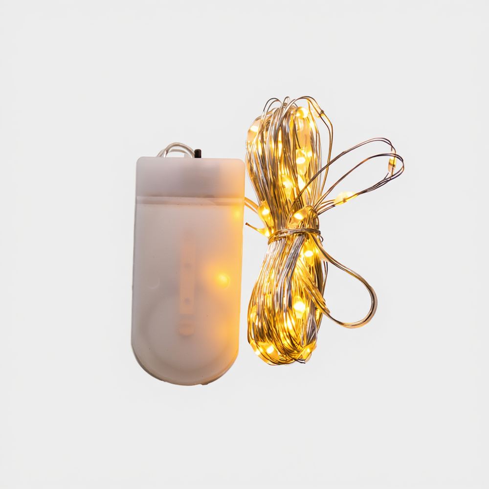 Garlando Світлодіодна гірлянда Роса 5 метрів на батарейках 50 led нитка на білому дроті жовта 5 Коломия - фото 7