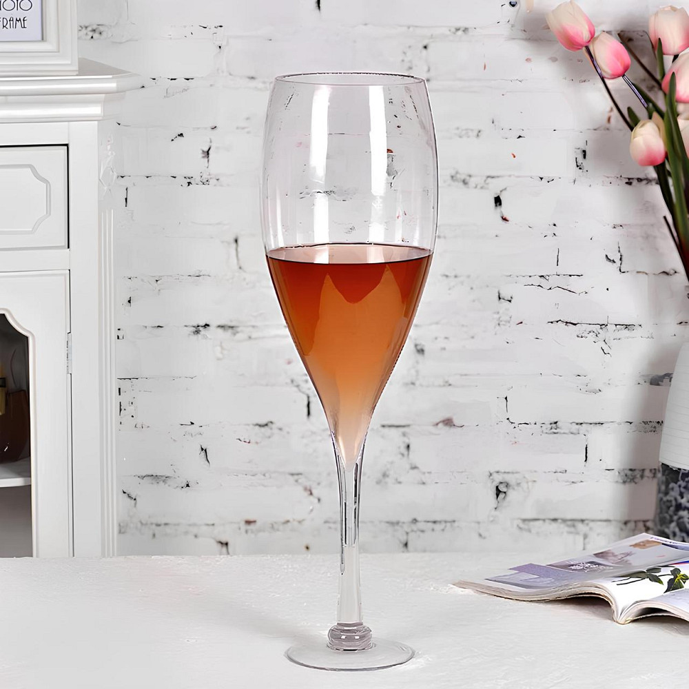 Огромный стеклянный бокал RESTEQ для шампанского и вина — 3 литра, высота 50 см, декоративный бокал-подарок Киев - изображение 5