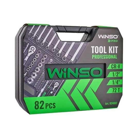 Набір інструментів WINSO PRO 924082, 1/2" + 1/4", 72 зубці, 82 одиниці, Cr-V Ковель - фото 1