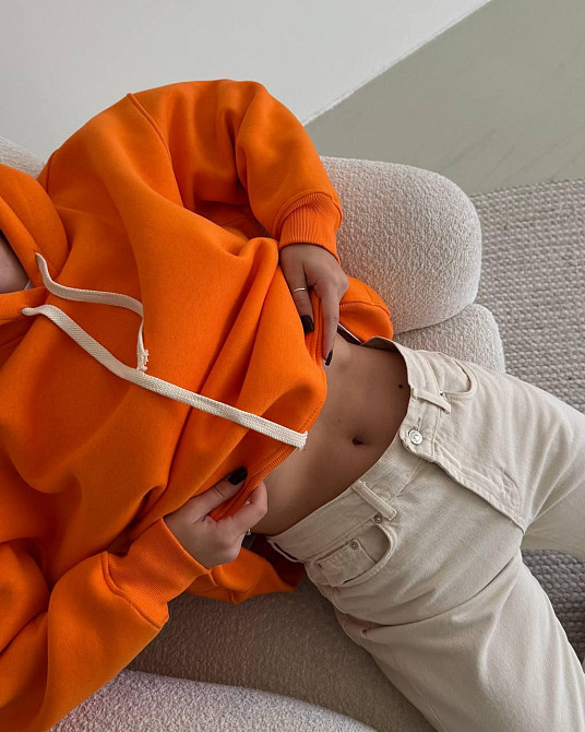 Женская стильная оверсайх худи турецкая трехнить на флисе ПЕНЬЕ Одесса - изображение 10