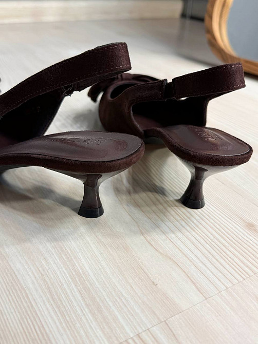Туфлі жіночі Meideli 2051-13 slingback човники з бантом на підборах коричневі, 38, 24 см Київ - фото 4