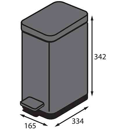 Відро для сміття з плавним закриттям прямокутне Koer TC-010210-07 10 л колір сірий (KR5599) Київ
