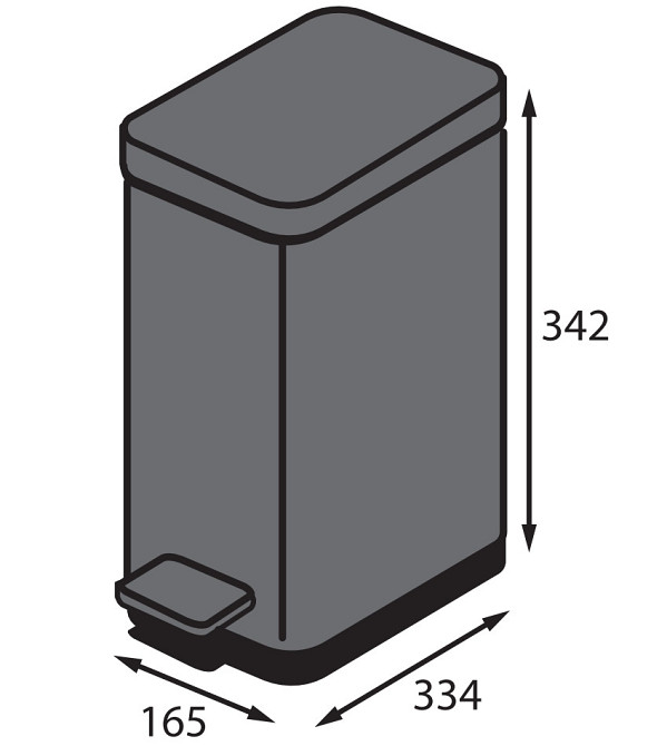 Відро для сміття з плавним закриттям прямокутне Koer TC-010210-07 10 л колір сірий (KR5599) Київ - фото 4