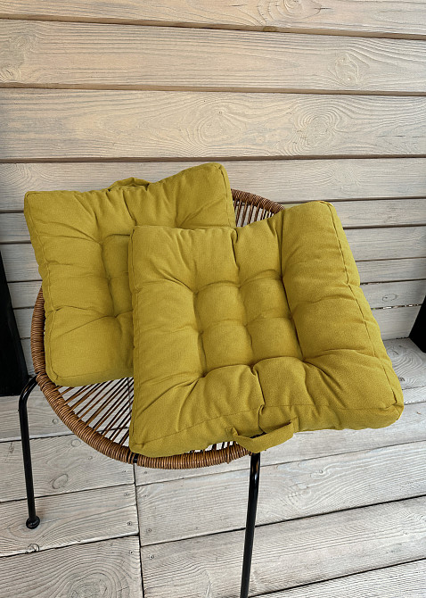 Подушка для стільців (50x50х8 см) Decorator Соро колір гірчичний 84-136 Київ - фото 6