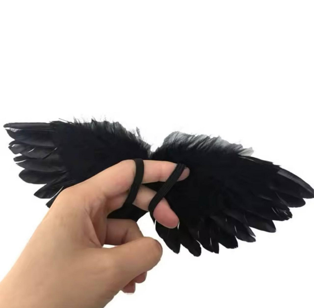 Крила янгола білі з пір'я для ляльок (21*9 см). Аксесуари для іграшок. Колір білий Київ - фото 3