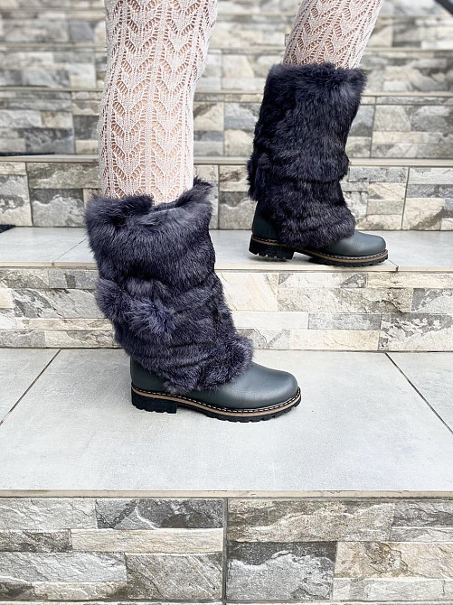 TopS Унти жіночі TopS сірі натуральна шкіра з хутром висота 26см обхват 32-33см 38р. (АР-65) Коломыя - изображение 6