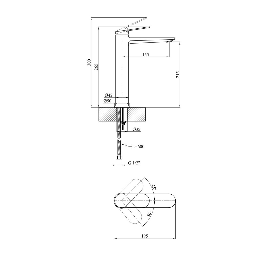 Смеситель для раковины Kroner Element 211111-5301 Киев - изображение 2